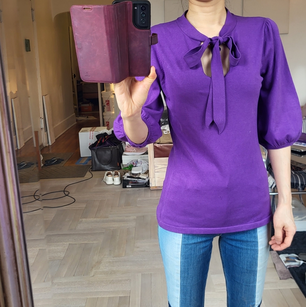 INC purple blouse top size S